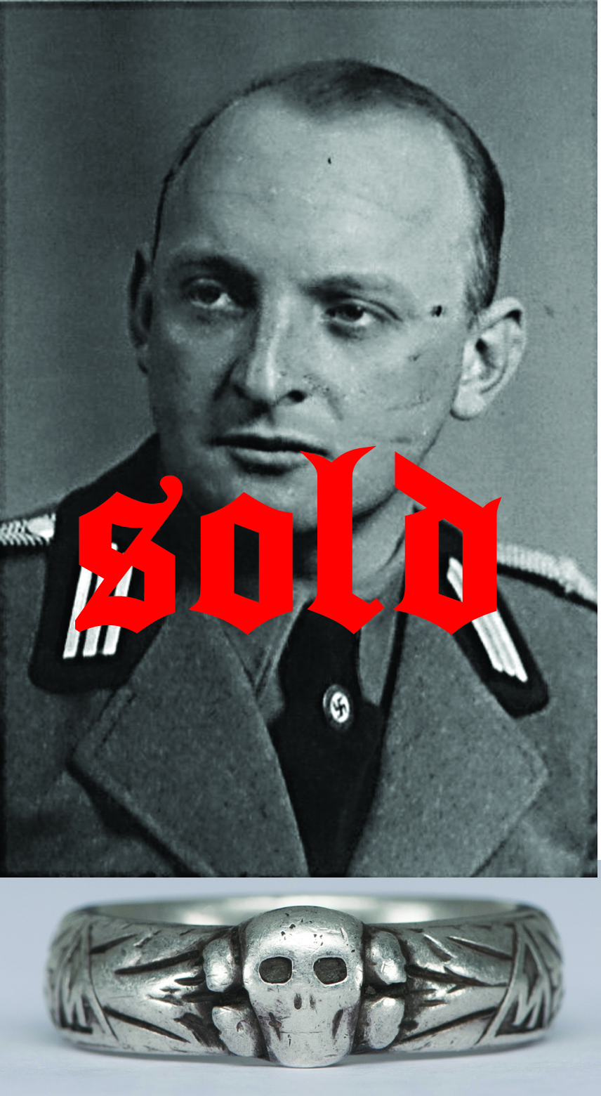 SS-Totenkopfring Fritz SCHEU 21.6.1942 - Published in my book!! - SOLD
