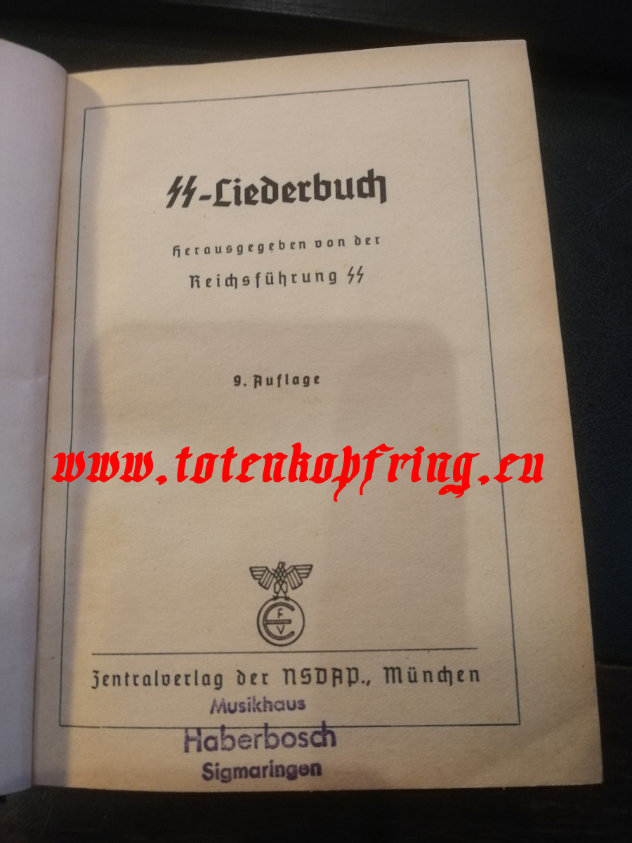 Liederbuch with SS-Totenkopfring picture - SOLD