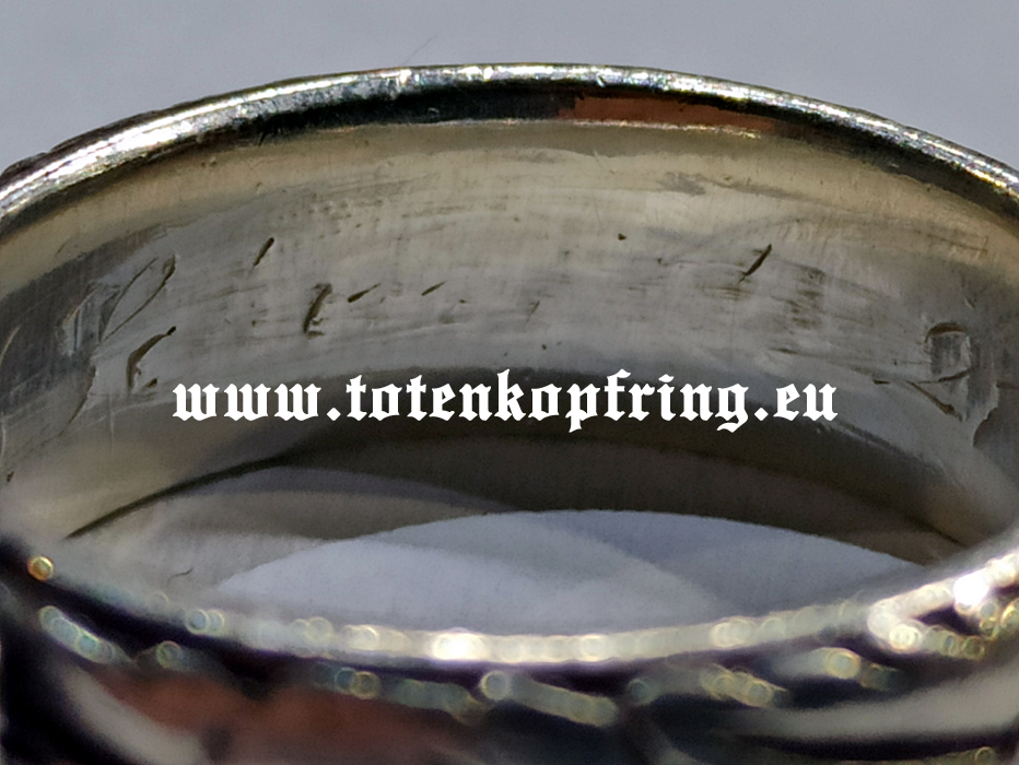 SS-Totenkopfring Schmidt 21.12.1940 Scratched name - SOLD